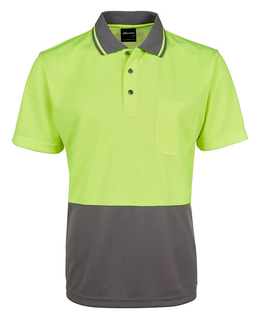 Hi Vis Non Cuff Traditional Polo - Lime Range - 6hvnc