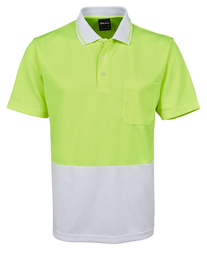 Hi Vis Non Cuff Traditional Polo - Lime Range - 6hvnc